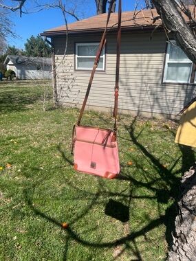 Dooney & Bourke Pink Crossbody with Brown Leather Trim